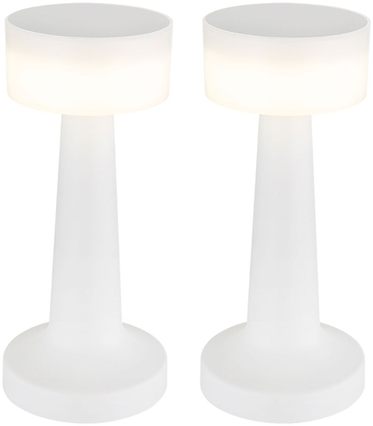2er Set LED Tischleuchte, Touchdimmer, USB, CCT, H 21,5 cm