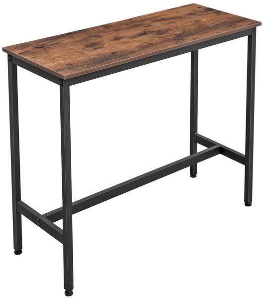 Songmics 'Vasagle' Bartisch schmal, stabiles Metallgestell, vintagebraun-schwarz, 100 x 40 x 90 cm