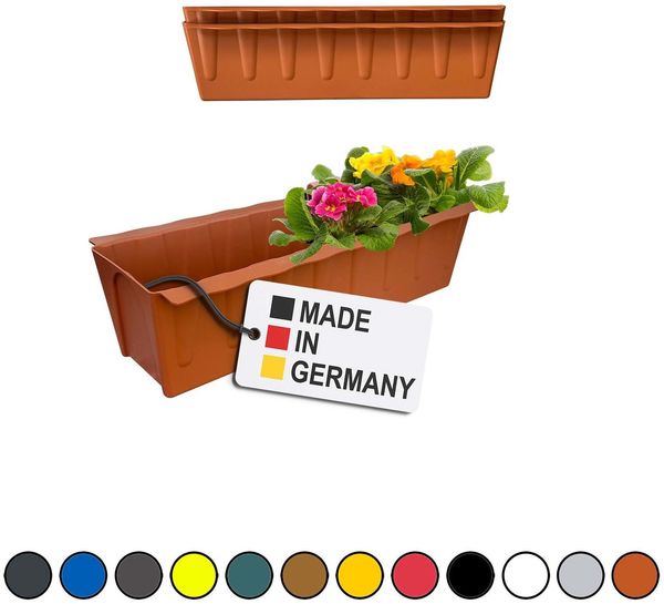 Hossi's Wholesale 2 Euro-Paletten Blumenkästen-Einsätze | 37,3cm Terrakotta | Pflanzkasten für Europalette Palette | Balkonkasten | Blumentopf | aus stabilen Kunststoff | Made in Germany