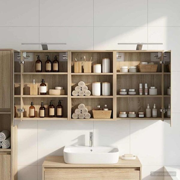 vidaXL Badezimmerschrank-Set 3 pcs 126 x 16 x 62,5 cm Holzwerkstoff 3403834