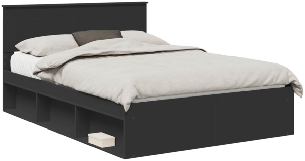 vidaXL Bettrahmen mit Kopfteil Schwarz 150 x 200 cm Holzwerkstoff 3407860