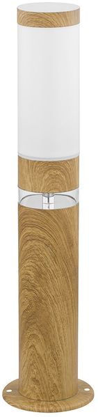 RGB LED Sockellampe, Edelstahl, Holz-Optik, App-Steuerung