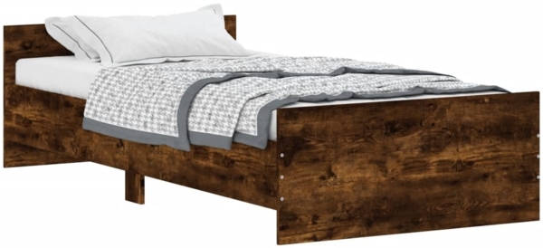 vidaXL Bettgestell ohne Matratze Räuchereiche 100x200 cm Holzwerkstoff 835936