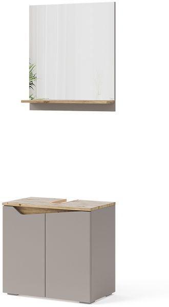 Badmöbel-Set Marelle Greige 2 Teile Vicco
