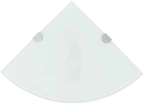 vidaXL Eckablage mit Verchromten Halterungen Glas Weiß 25x25 cm 243858