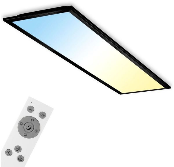 Briloner Leuchten LED Deckenleuchte 7167015, Dimmfunktion, LED fest integriert, 2700K - Extra-Warmweiß, Deckenlampe, 100x25x6cm, Schwarz, 24W, Wohnzimmer, Schlafzimmer, Flur