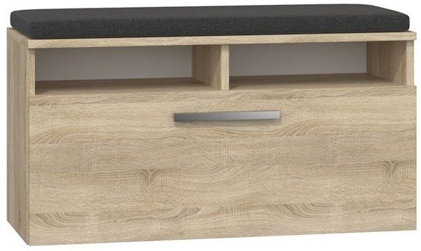 ibonto SCHUHBANK SONOMA-EICHE mit Sitzfläche und Stauraum (H 46 x T 35 x B 85 cm)
