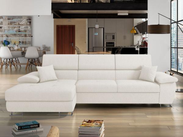 Ecksofa Cotere Mini Premium mit Schlaffunktion und Bettkasten (Farbe: Abriamo 04, Seite: Links)