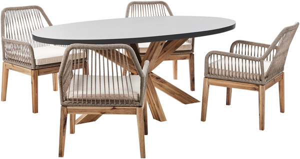 Essgruppe für 4 Personen ORISTANO Beton 190x100x75 cm Beige