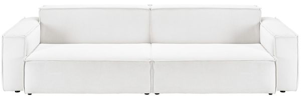 KAWOLA Sofa SAMU 2-Sitzer Feincord weiß 72 x 106 x 236 cm