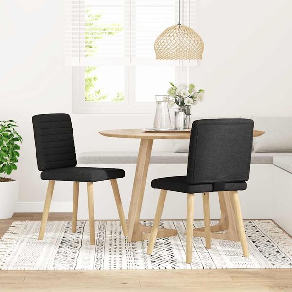 vidaXL Esszimmerstühle 2 Stk. Schwarz Stoff 4101176