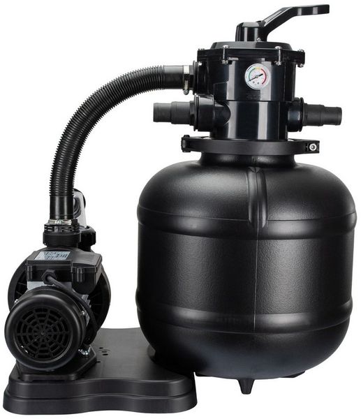COIL Sandfilteranlage Sandfilterpumpe, Selbstansaugende Pumpe, Sandfilter (7-Wege-Ventil mit Manometer, Anschlussstutzen 32/38 mm), 8500 l/h oder 10000 l/h, 450 W oder 550 W