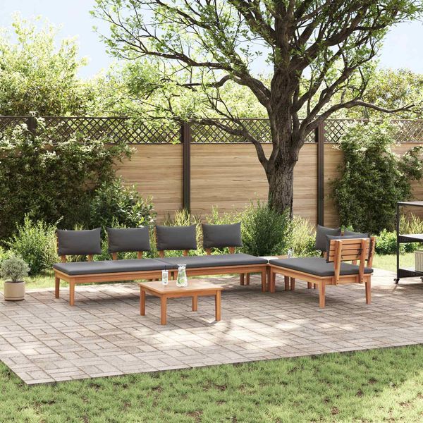 vidaXL Gartensofa-set 5 pcs Braun und Grau 3356875