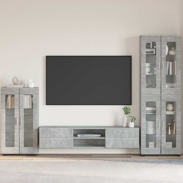 vidaXL Sideboard FLORIN Beton Grau 55,5 x 29 x 100 cm Holzwerkstoff 880254