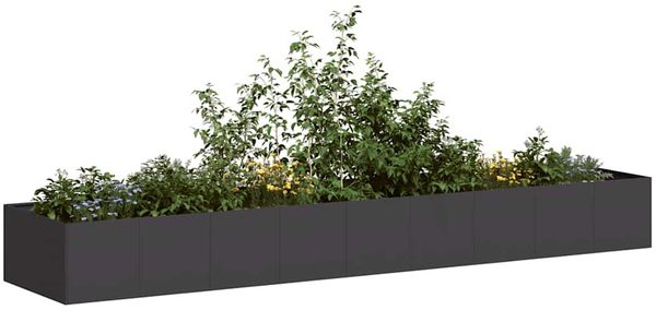 vidaXL Pflanzkübel Schwarz 360x80x40 cm Stahl 860766