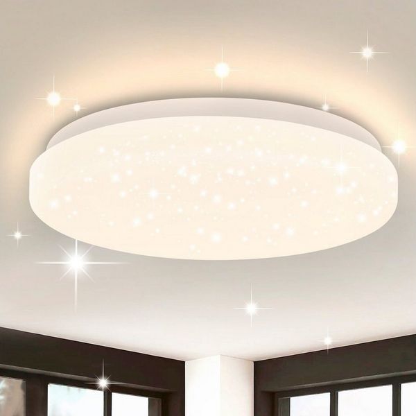 ZMH LED Deckenleuchte Wohnzimmer Modern 21CM Sternenhimmel Flurlampe für Schlafzimmer, Augenschutz, LED fest integriert, 3000K