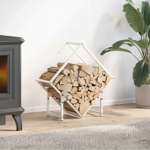vidaXL Brennholzregal Weiß 60x25x60 cm Kaltgewalzter Stahl 864280