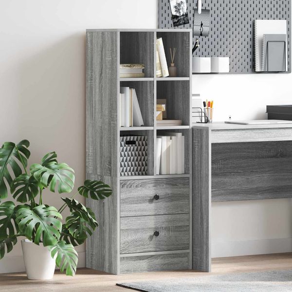 vidaXL Highboard mit Schubladen Graues Sonoma 45,5 x 34 x 127 cm 869367