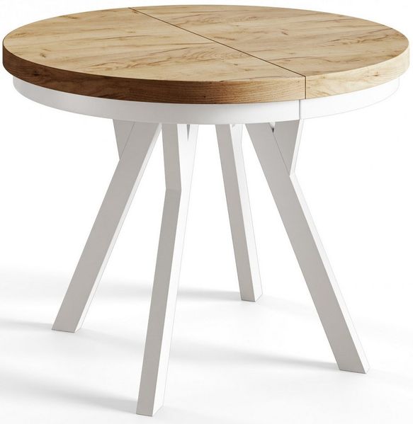 Alpi-Möbel Esstisch Wohnzimmertisch - Ausziehbarer runder Tisch 80-120 cm - Craft Eiche, Ausziehbar, 1 x Einsatz 50 cm Bild 5