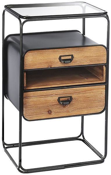 Kobolo Regal Beistelltisch Kommode - ANCONA - Metall und Holz