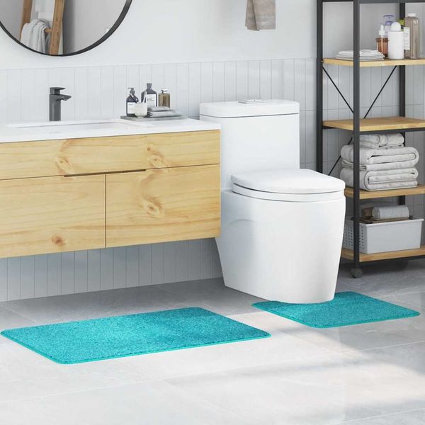 vidaXL Anti-Rutsch Badematten-Set 2 pcs Türkis PP 4019860