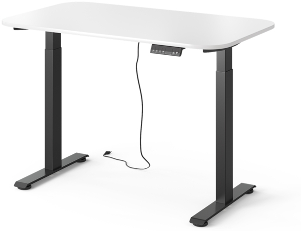 höhenverstellbarer elektrischer Schreibtisch Elevate Schwarz/Weiß 120x70 cm 2 Motoren Vicco