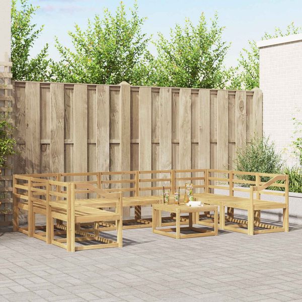 vidaXL Outdoor-Sofagarnitur 10 pcs Weiß Massivholz Akazie 3388268