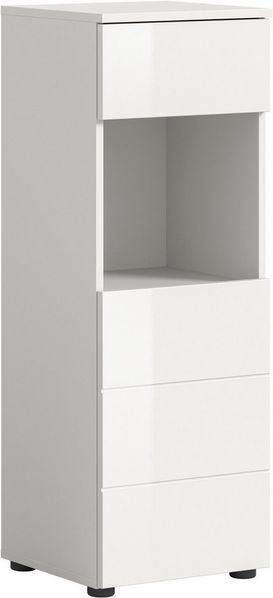 welltime Unterschrank BIEL, Höhe 106 cm,1 Tür, 1 Schubkasten (1-St) Türanschlag wechselbar, modernes Design, Badschrank, Unterschrank, Bad