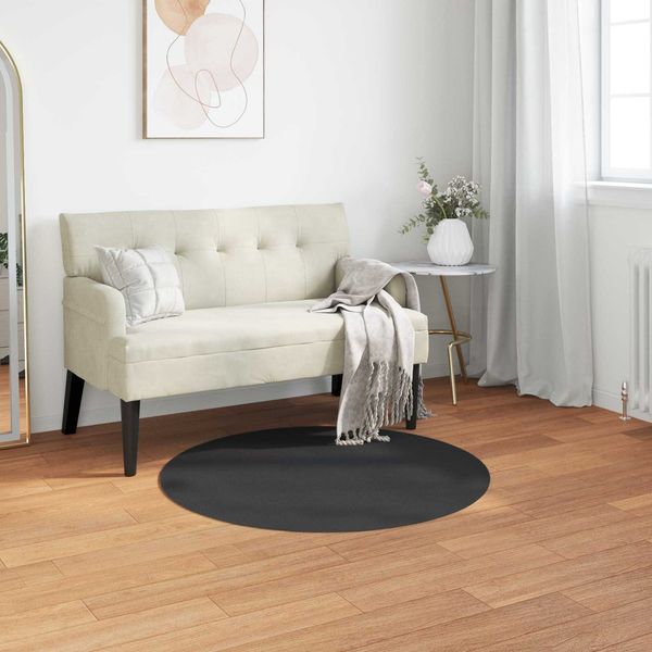 vidaXL Rutschfester Teppich aus Kunstkaninchenfell OLITE Schwarz 42021733