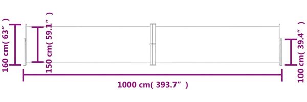 vidaXL Seitenmarkise Ausziehbar Braun 160x1000 cm 318033 Bild 8