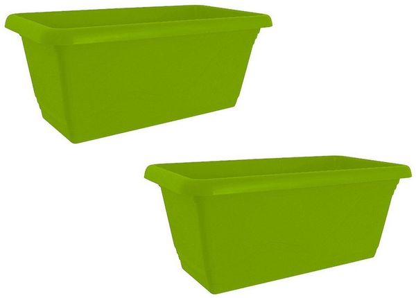 HTI-Living Blumenkasten Blumenkasten mit Wasserspeicher 40 cm 2er Set Grün (Set, 2 St, 2 Blumenkästen), Pflanztopf Pflanzschale