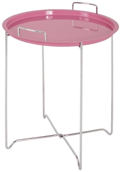 Beistelltisch >Marion< in chrom-pink aus Stahl, Metall - 51cm (H)