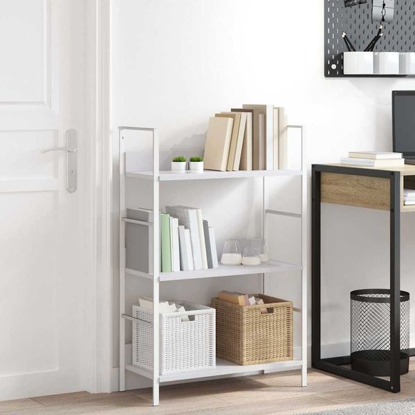 vidaXL Bücherregal 3 Regalböden Weiß 60×27,6×90,5 cm Holzwerkstoff 288220
