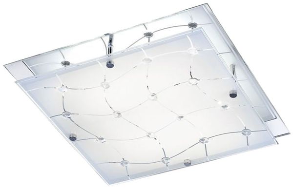 LED Deckenleuchte, Chrom, satiniertem Glas L 32 cm