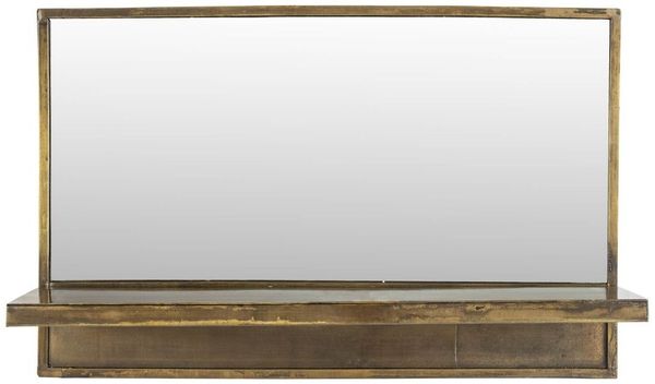 Wandspiegel Spiegel FEYZA HORIZONTAL mit Ablage messingfarbig
