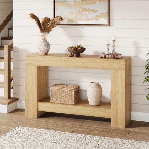 GarveeMore Konsolentisch 120/160cm Flurtisch Sofatisch Eingangstisch Beistelltisch