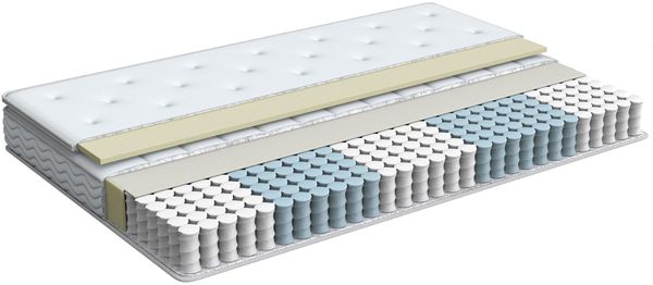 Memory Foam Matratze mit Taschenfederkern Creme 90x200 cm Abnehmbarer Bezug Komfortabel Medium Härtegrad Bild 3