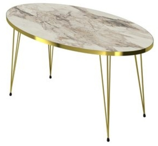 Couchtisch Skævinge 43x90x50cm Marmor, weiß / Gold [en. casa] Bild 6