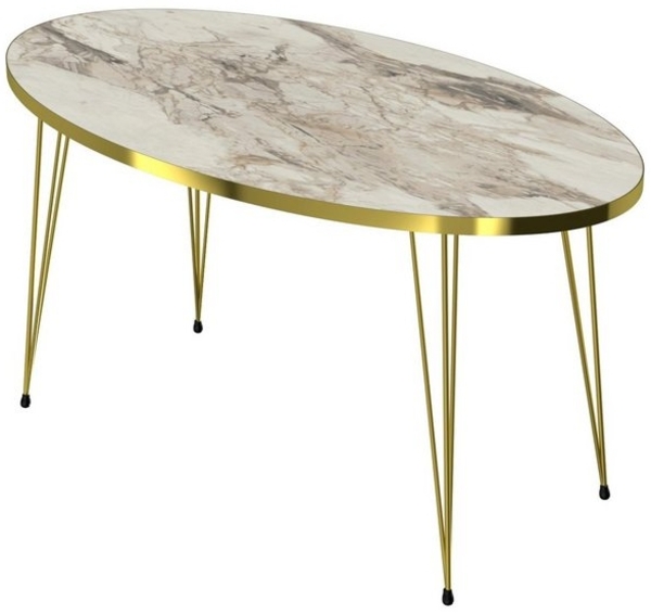 Couchtisch Skævinge 43x90x50cm Marmor, weiß / Gold [en. casa] Bild 4