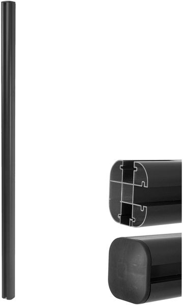 Alu-Pfosten Sarthe-WPC-Zaun, Pfeiler Pfahl, Stecksystem ~ 240cm, anthrazit