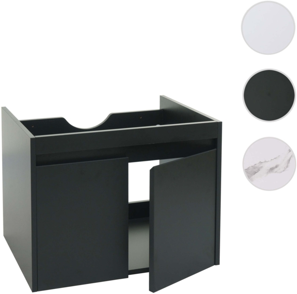 Waschbeckenunterschrank HWC-L86, Badezimmer Waschtisch Unterschrank, FSC® Melamin 2 Türen 48x59x46cm ~ schwarz Bild 9