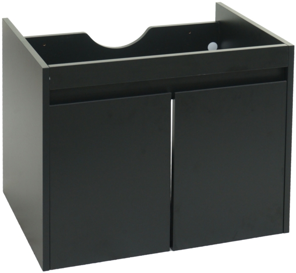 Waschbeckenunterschrank HWC-L86, Badezimmer Waschtisch Unterschrank, FSC® Melamin 2 Türen 48x59x46cm ~ schwarz Bild 4