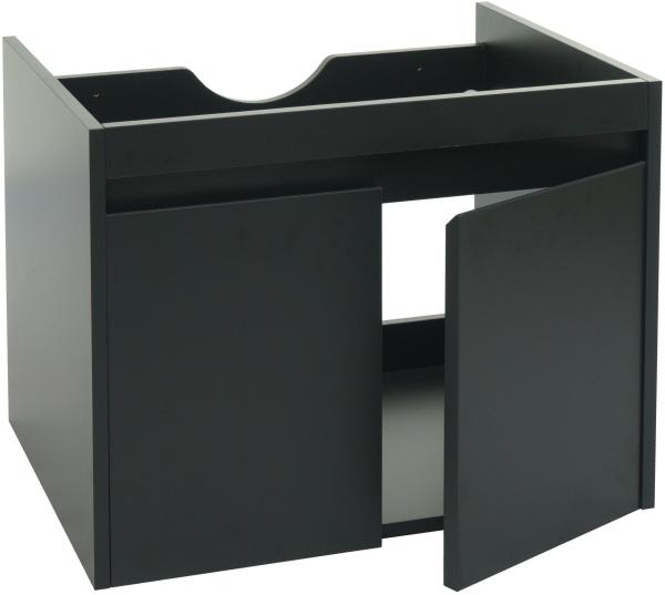 Waschbeckenunterschrank HWC-L86, Badezimmer Waschtisch Unterschrank, FSC® Melamin 2 Türen 48x59x46cm ~ schwarz Bild 8