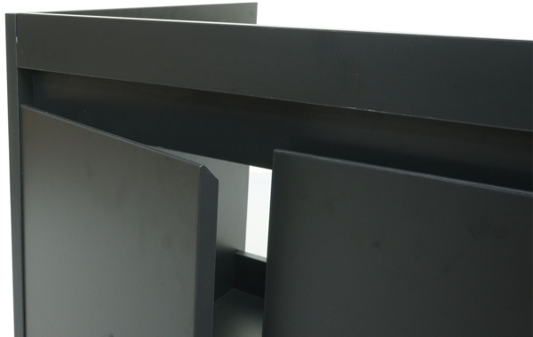 Waschbeckenunterschrank HWC-L86, Badezimmer Waschtisch Unterschrank, FSC® Melamin 2 Türen 48x59x46cm ~ schwarz Bild 3