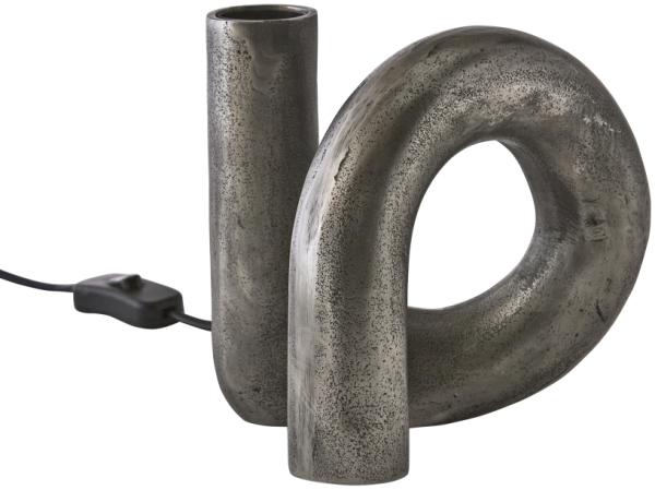 PR Home Notice Swirl Tischleuchte Skulptur Metall antik silber farbend E27 18x19x15cm