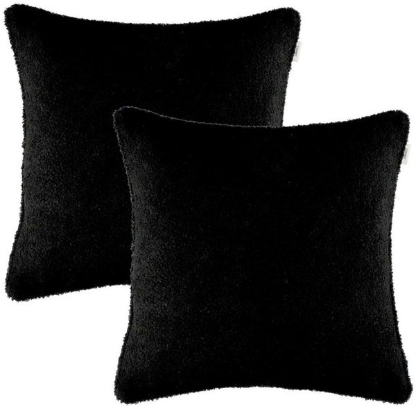 Esprit Kissenhülle CUTE-2 Zierkissenhülle, (2 Stück), 45x45 cm - 2er Set in Schwarz