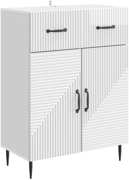 vidaXL Sideboard Hochglanz Weiß 66 x 34,5 x 89,5 cm Holzwerkstoff 894869