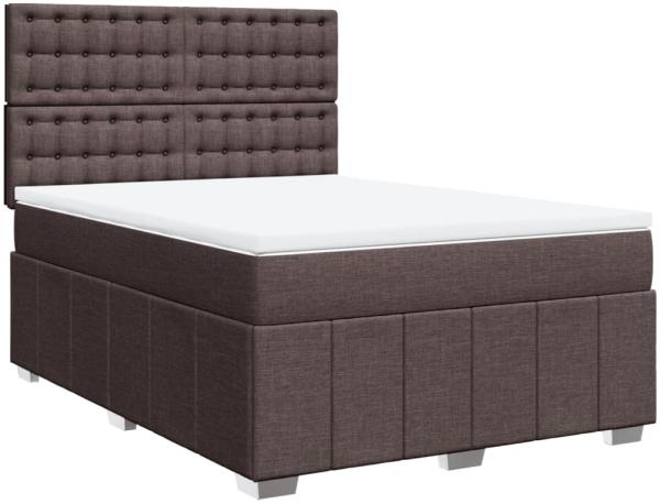 vidaXL Boxspringbett mit Matratze Dunkelbraun 140x200 cm Stoff 3291708