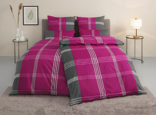 TOM TAILOR HOME Bettwäsche Ole in Gr. 135x200 oder 155x220 cm, Renforcé, 2 teilig, karierte Bettwäsche aus Baumwolle, mit Reißverschluss