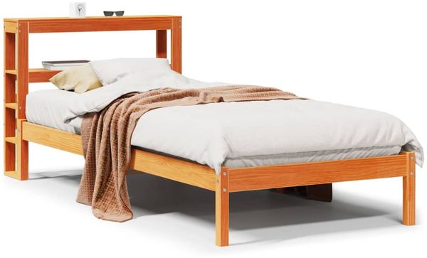 Einzelbettgestell Design für Erwachsene mit Kopfteil ohne Matratze Wachsbraun 100x200 cm d3106e